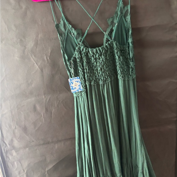 NWT Free People Adella Slip Dress in Hunter Green - Picture 7 of 10